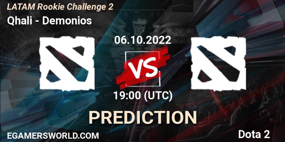 Prognose für das Spiel Qhali VS Demonios. 06.10.22. Dota 2 - LATAM Rookie Challenge 2