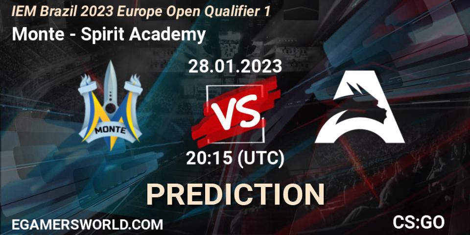 Prognose für das Spiel Monte VS Spirit Academy. 28.01.23. CS2 (CS:GO) - IEM Brazil Rio 2023 Europe Open Qualifier 1