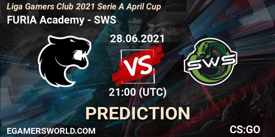 Prognose für das Spiel FURIA Academy VS SWS. 28.06.2021 at 21:00. Counter-Strike (CS2) - Liga Gamers Club 2021 Serie A April Cup