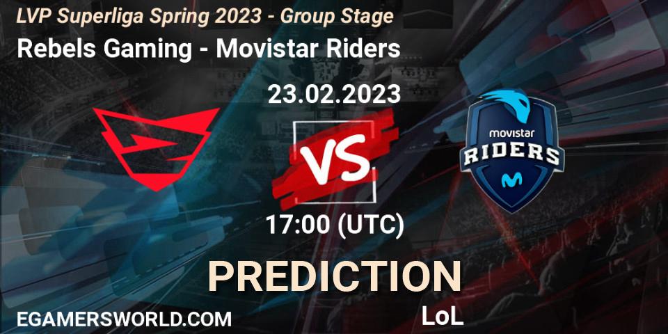 Prognose für das Spiel Rebels Gaming VS Movistar Riders. 23.02.23. LoL - LVP Superliga Spring 2023 - Group Stage