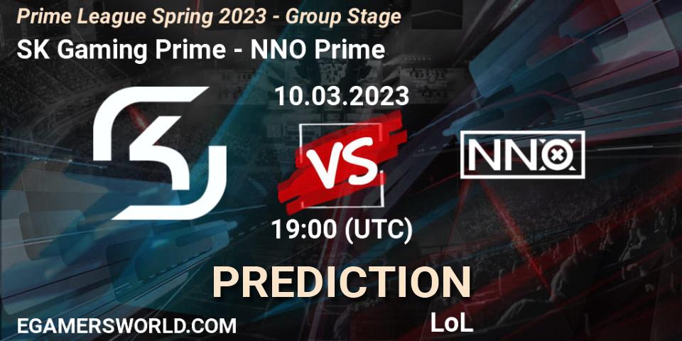 Prognose für das Spiel SK Gaming Prime VS NNO Prime. 10.03.23. LoL - Prime League Spring 2023 - Group Stage