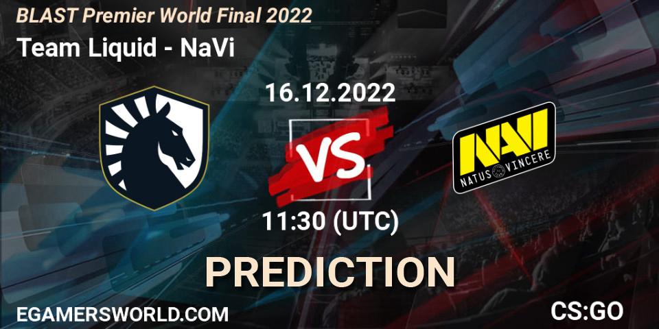 Prognose für das Spiel Team Liquid VS NaVi. 16.12.22. CS2 (CS:GO) - BLAST Premier World Final 2022