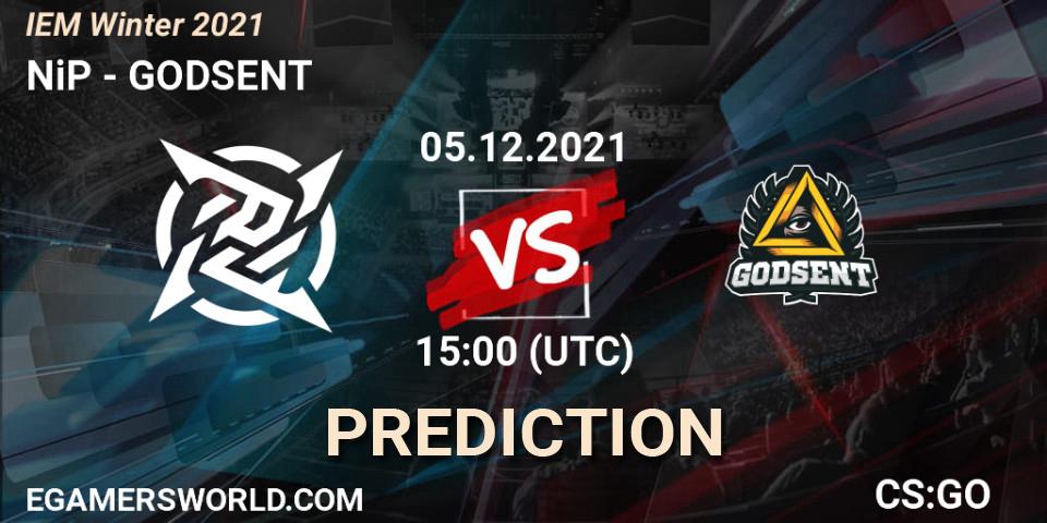 Prognose für das Spiel NiP VS GODSENT. 05.12.21. CS2 (CS:GO) - IEM Winter 2021