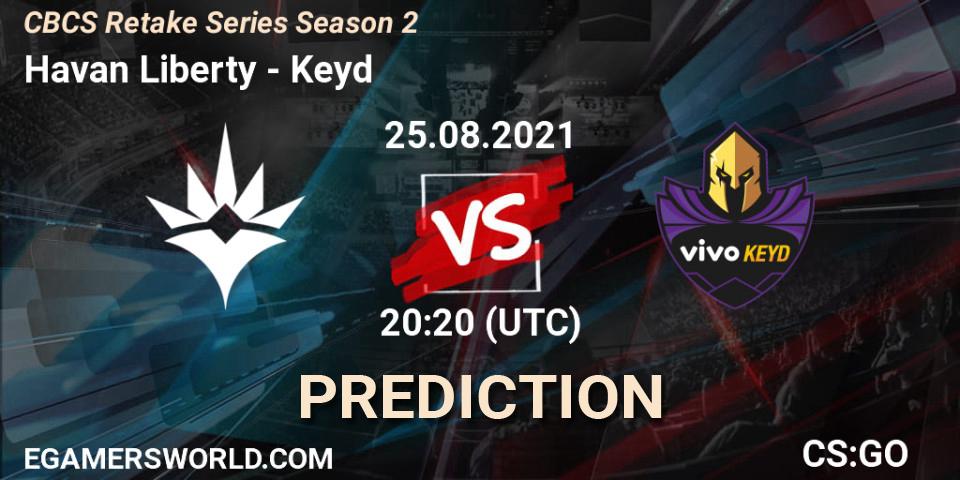 Prognose für das Spiel Havan Liberty VS Keyd. 25.08.2021 at 20:20. Counter-Strike (CS2) - CBCS Retake Series Season 2