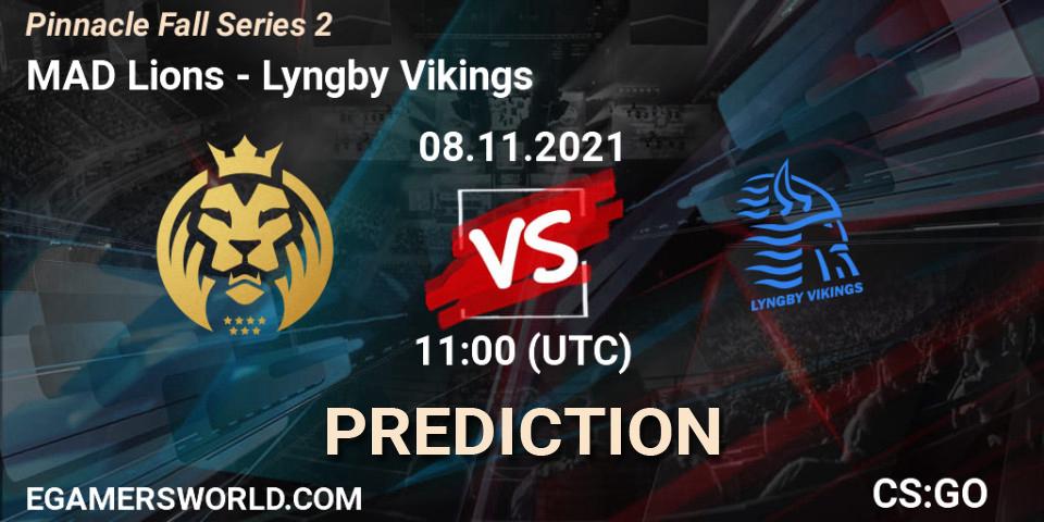 Prognose für das Spiel MAD Lions VS Lyngby Vikings. 08.11.2021 at 11:00. Counter-Strike (CS2) - Pinnacle Fall Series #2