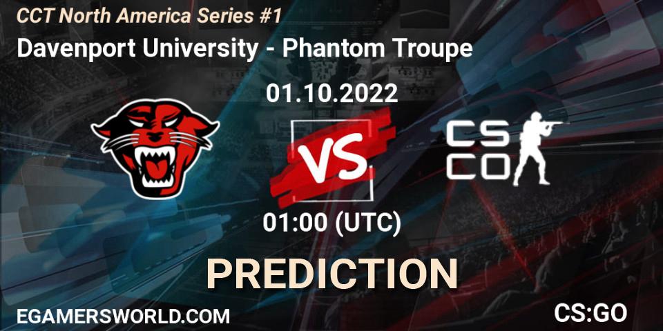 Prognose für das Spiel Davenport University VS Phantom Troupe. 01.10.2022 at 01:00. Counter-Strike (CS2) - CCT North America Series #1
