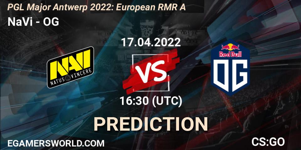 Prognose für das Spiel NaVi VS OG. 17.04.2022 at 16:15. Counter-Strike (CS2) - PGL Major Antwerp 2022: European RMR A