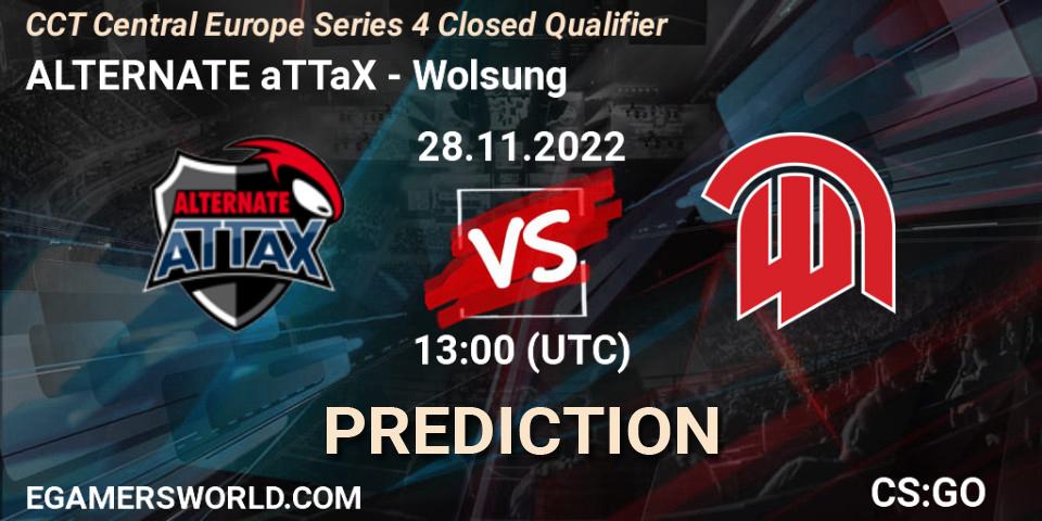 Prognose für das Spiel ALTERNATE aTTaX VS Wolsung. 28.11.22. CS2 (CS:GO) - CCT Central Europe Series 4 Closed Qualifier