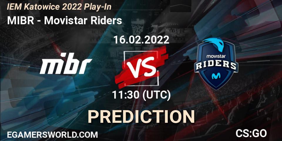 Prognose für das Spiel MIBR VS Movistar Riders. 16.02.22. CS2 (CS:GO) - IEM Katowice 2022 Play-In