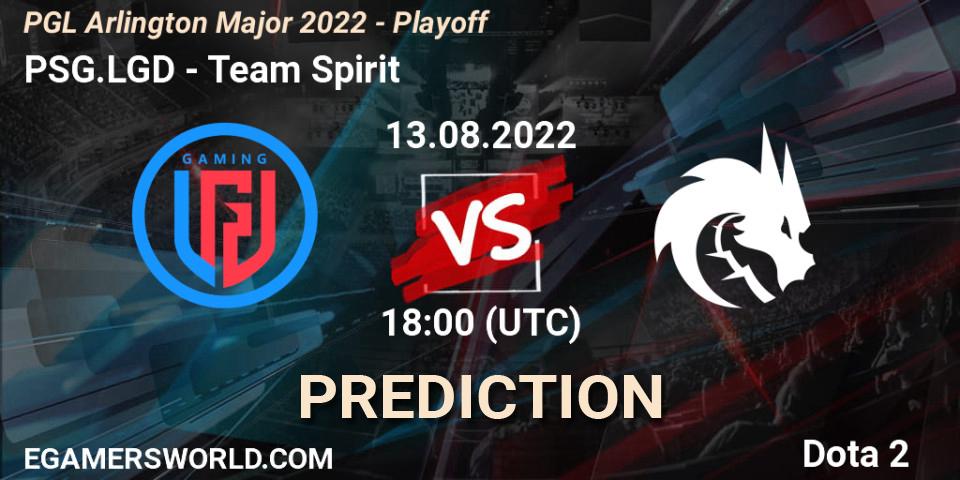 Prognose für das Spiel PSG.LGD VS Team Spirit. 13.08.2022 at 19:14. Dota 2 - PGL Arlington Major 2022 - Playoff