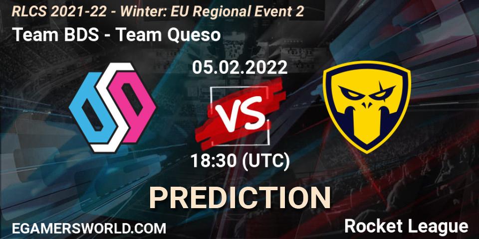 Prognose für das Spiel Team BDS VS Team Queso. 05.02.2022 at 18:30. Rocket League - RLCS 2021-22 - Winter: EU Regional Event 2