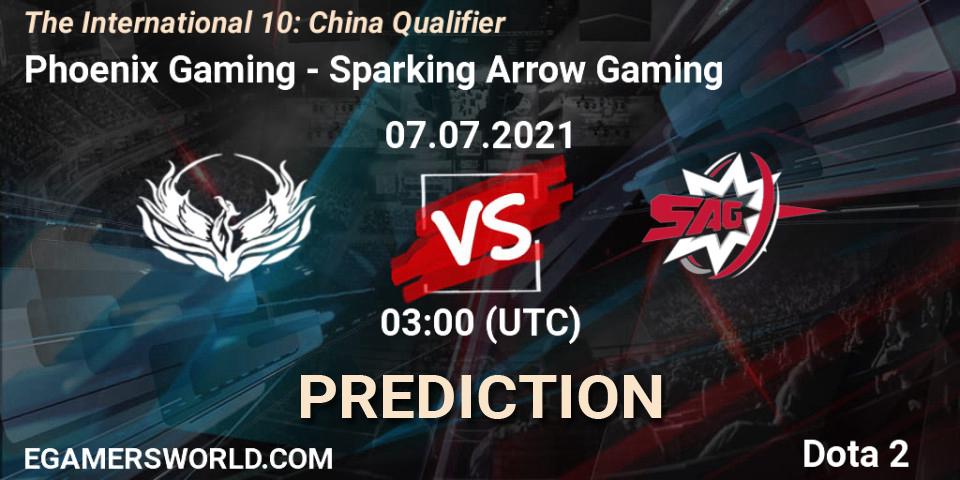 Prognose für das Spiel Phoenix Gaming VS Sparking Arrow Gaming. 07.07.2021 at 07:38. Dota 2 - The International 10: China Qualifier