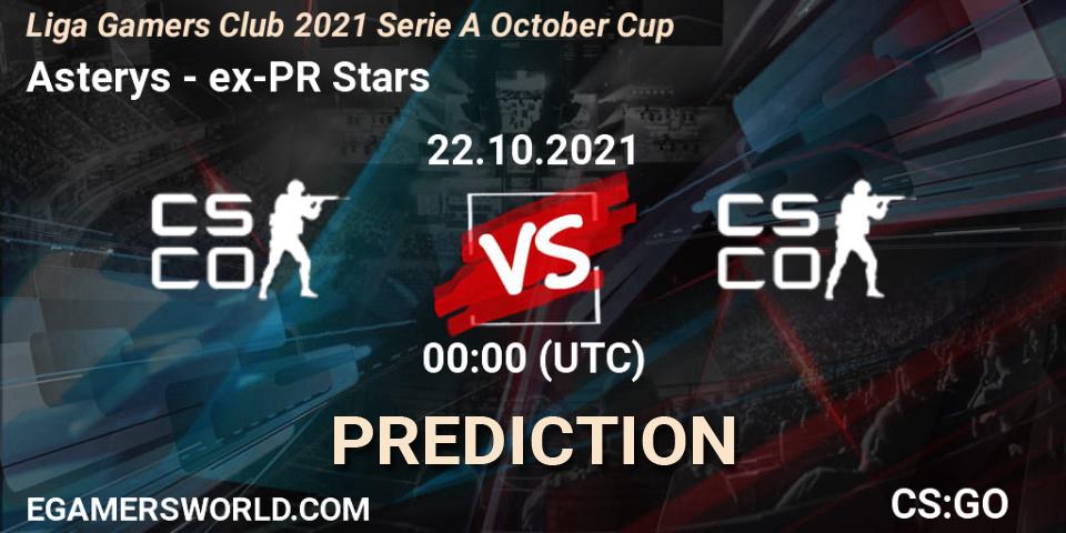 Prognose für das Spiel Asterys VS ex-PR Stars. 22.10.21. CS2 (CS:GO) - Liga Gamers Club 2021 Serie A October Cup