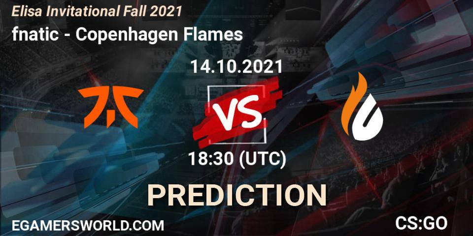Prognose für das Spiel fnatic VS Copenhagen Flames. 14.10.21. CS2 (CS:GO) - Elisa Invitational Fall 2021