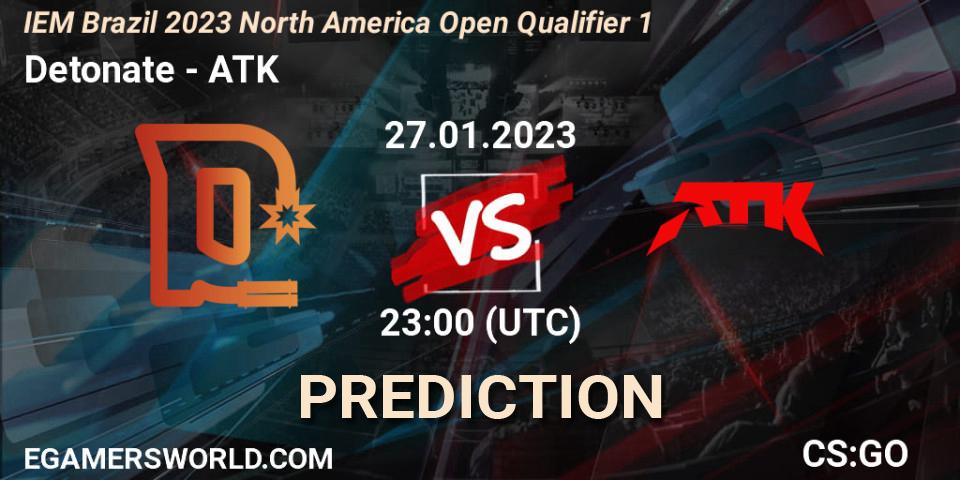 Prognose für das Spiel Detonate VS ATK. 27.01.23. CS2 (CS:GO) - IEM Brazil Rio 2023 North America Open Qualifier 1