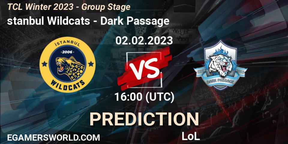 Prognose für das Spiel İstanbul Wildcats VS Dark Passage. 02.02.23. LoL - TCL Winter 2023 - Group Stage