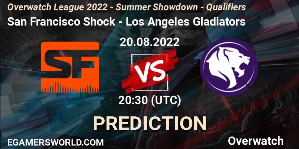 Prognose für das Spiel San Francisco Shock VS Los Angeles Gladiators. 20.08.22. Overwatch - Overwatch League 2022 - Summer Showdown - Qualifiers