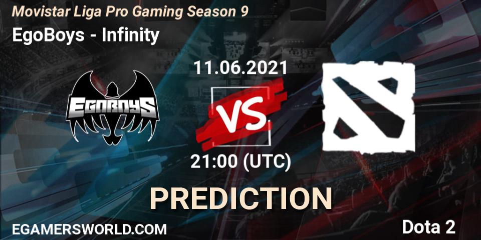 Prognose für das Spiel EgoBoys VS Infinity Esports. 11.06.21. Dota 2 - Movistar Liga Pro Gaming Season 9