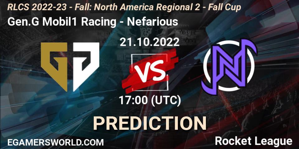Prognose für das Spiel Gen.G Mobil1 Racing VS Flashes of Brilliance. 21.10.2022 at 17:00. Rocket League - RLCS 2022-23 - Fall: North America Regional 2 - Fall Cup