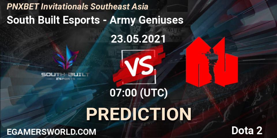 Prognose für das Spiel South Built Esports VS Army Geniuses. 23.05.2021 at 07:22. Dota 2 - PNXBET Invitationals Southeast Asia