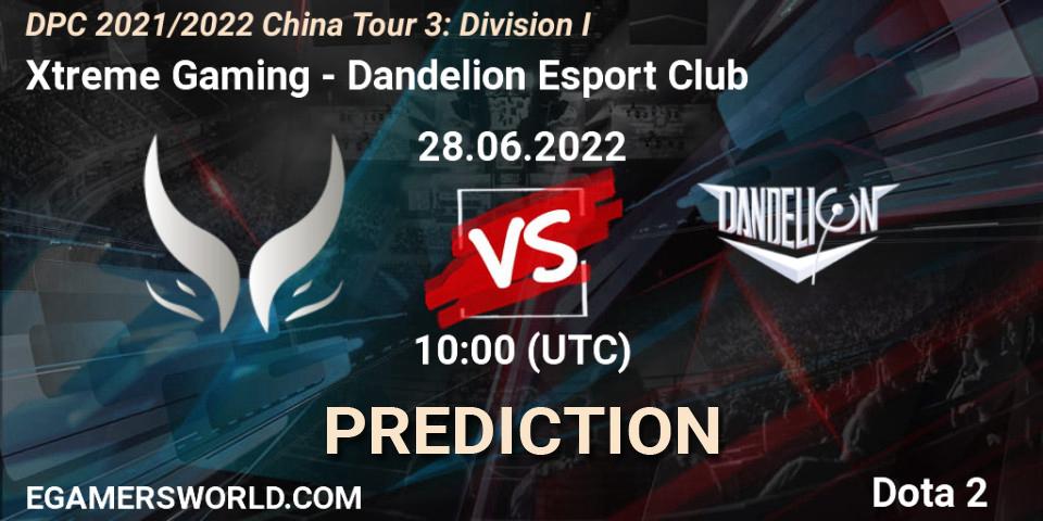 Prognose für das Spiel Xtreme Gaming VS Dandelion Esport Club. 28.06.2022 at 10:02. Dota 2 - DPC 2021/2022 China Tour 3: Division I