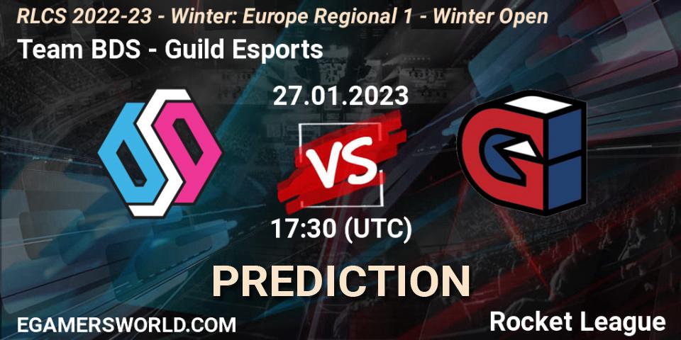 Prognose für das Spiel Team BDS VS Guild Esports. 27.01.2023 at 17:30. Rocket League - RLCS 2022-23 - Winter: Europe Regional 1 - Winter Open