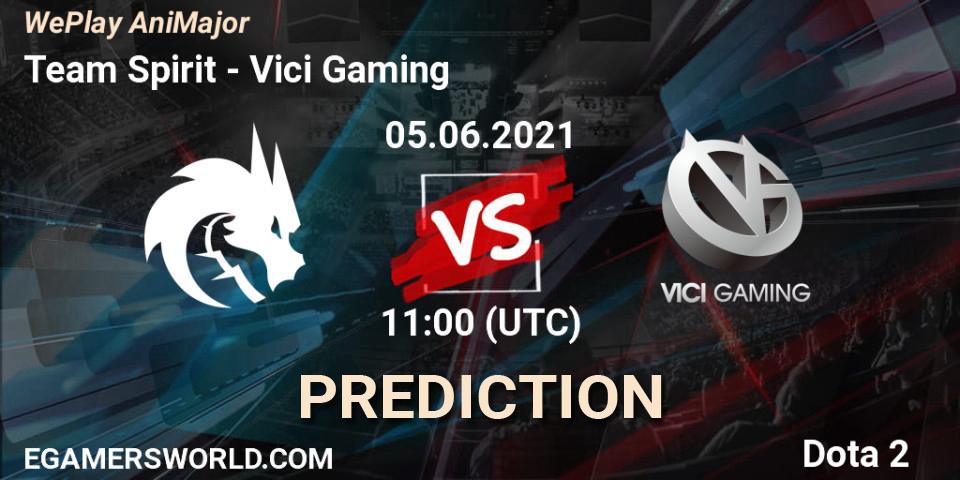 Prognose für das Spiel Team Spirit VS Vici Gaming. 05.06.2021 at 11:00. Dota 2 - WePlay AniMajor 2021