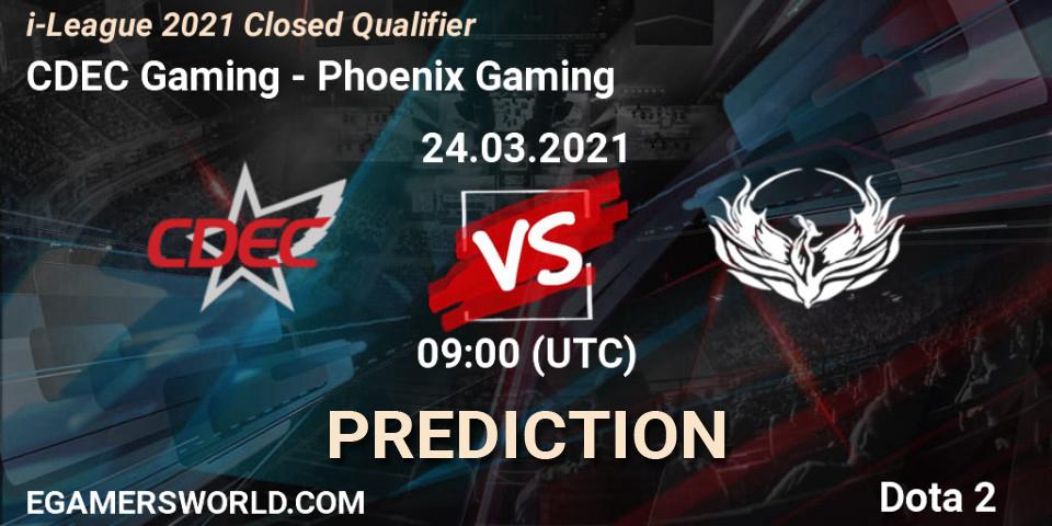 Prognose für das Spiel CDEC Gaming VS Phoenix Gaming. 24.03.2021 at 07:40. Dota 2 - i-League 2021 Closed Qualifier