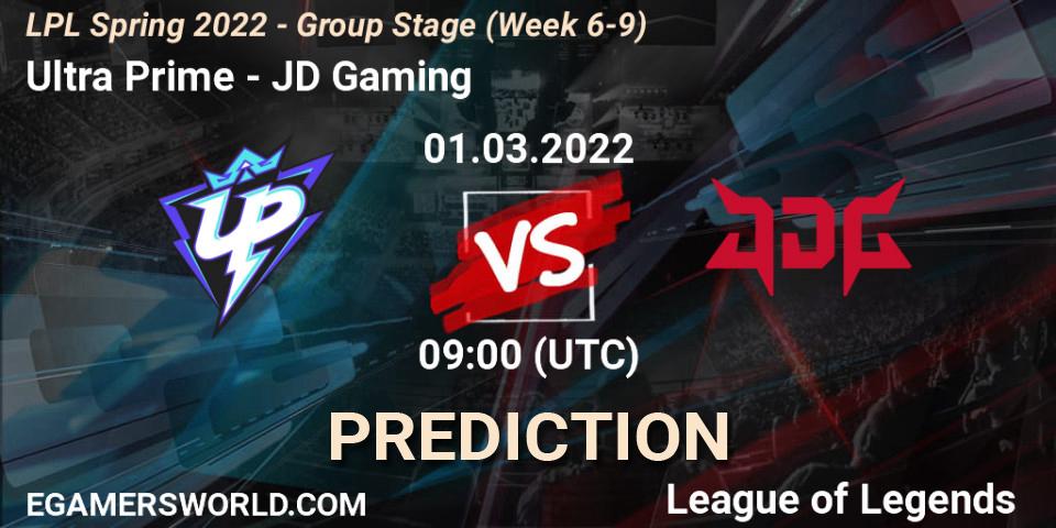 Prognose für das Spiel Ultra Prime VS JD Gaming. 01.03.22. LoL - LPL Spring 2022 - Group Stage (Week 6-9)
