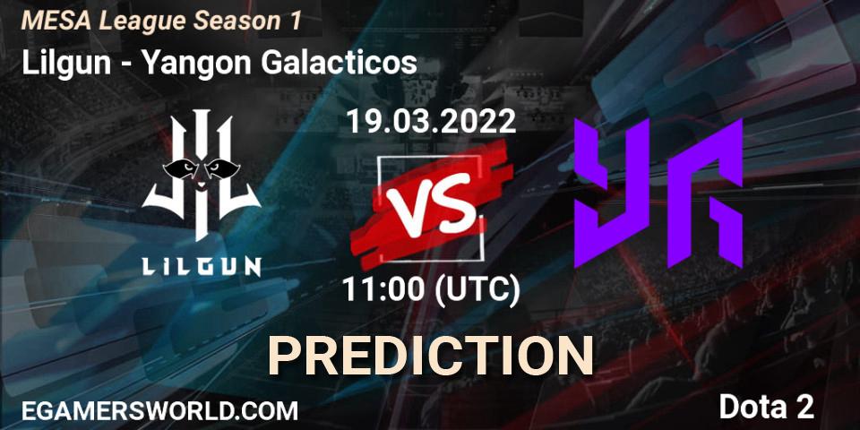 Prognose für das Spiel Lilgun VS Yangon Galacticos. 19.03.2022 at 11:00. Dota 2 - MESA League Season 1