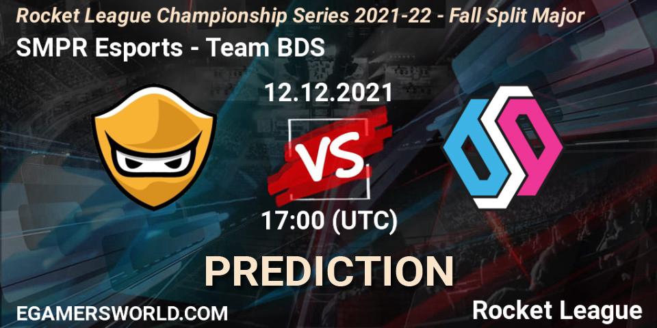 Prognose für das Spiel SMPR Esports VS Team BDS. 12.12.21. Rocket League - RLCS 2021-22 - Fall Split Major