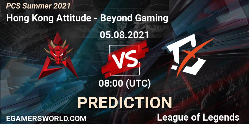 Prognose für das Spiel Hong Kong Attitude VS Beyond Gaming. 05.08.21. LoL - PCS Summer 2021