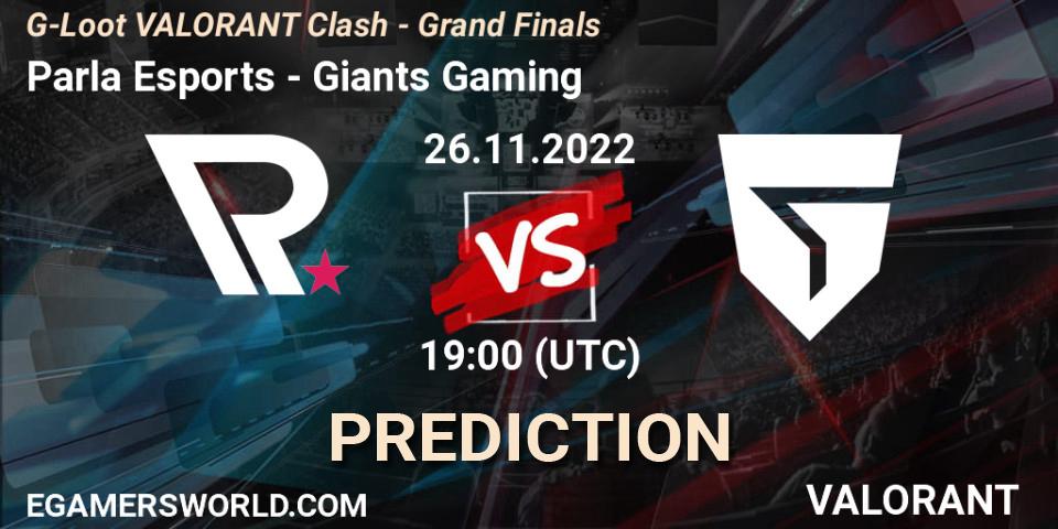 Prognose für das Spiel Parla Esports VS Giants Gaming. 26.11.22. VALORANT - G-Loot VALORANT Clash - Grand Finals