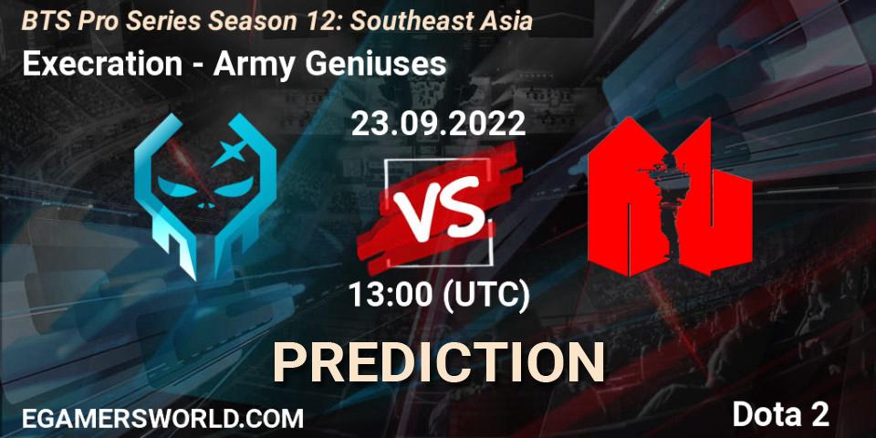 Prognose für das Spiel Execration VS Army Geniuses. 23.09.22. Dota 2 - BTS Pro Series Season 12: Southeast Asia
