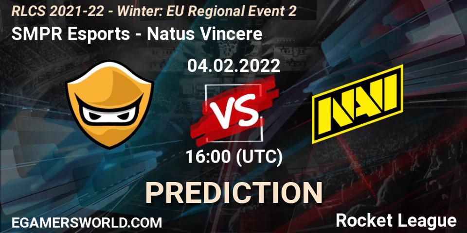 Prognose für das Spiel SMPR Esports VS Natus Vincere. 04.02.2022 at 16:00. Rocket League - RLCS 2021-22 - Winter: EU Regional Event 2
