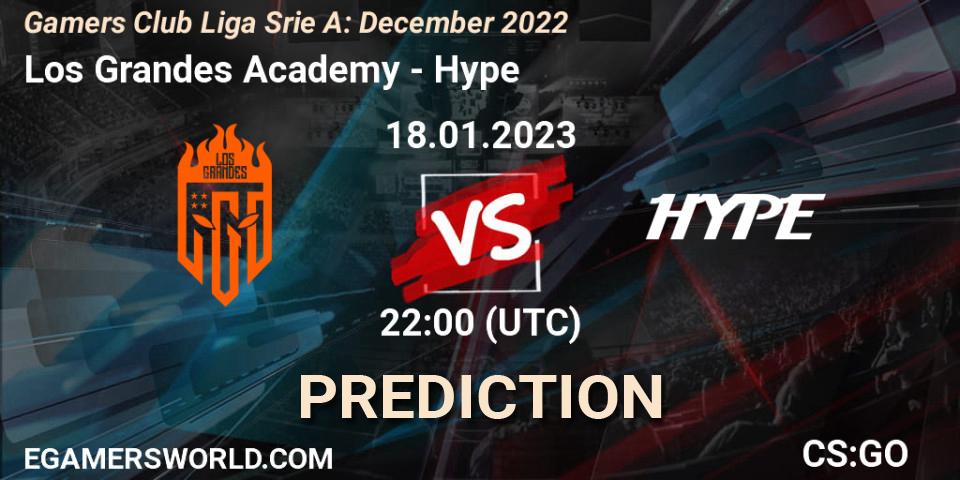 Prognose für das Spiel Los Grandes Academy VS Hype. 18.01.2023 at 22:00. Counter-Strike (CS2) - Gamers Club Liga Série A: December 2022