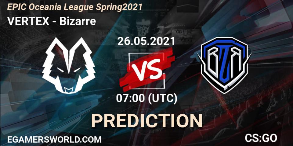 Prognose für das Spiel VERTEX VS Bizarre. 26.05.21. CS2 (CS:GO) - EPIC Oceania League Spring 2021