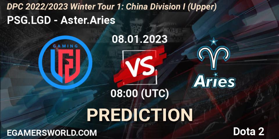 Prognose für das Spiel PSG.LGD VS Aster.Aries. 08.01.2023 at 07:59. Dota 2 - DPC 2022/2023 Winter Tour 1: CN Division I (Upper)