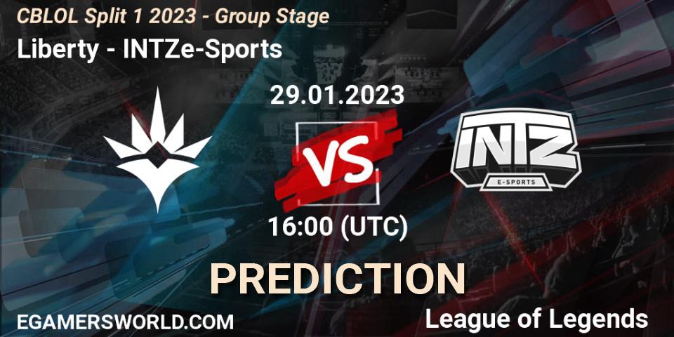 Prognose für das Spiel Liberty VS INTZ e-Sports. 29.01.23. LoL - CBLOL Split 1 2023 - Group Stage