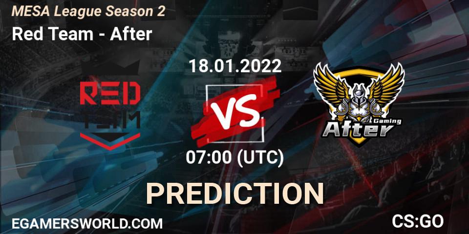 Prognose für das Spiel Red Team VS After. 20.01.22. CS2 (CS:GO) - MESA League Season 2