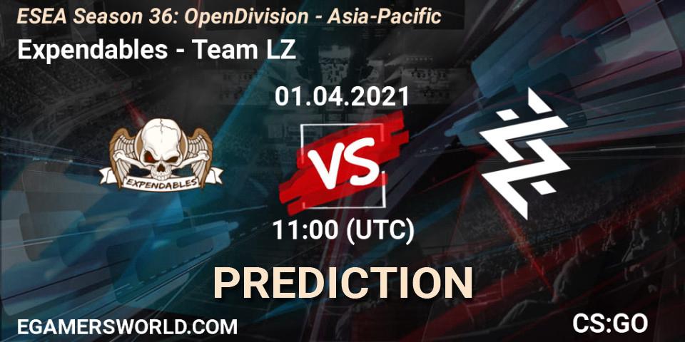 Prognose für das Spiel Expendables VS Team LZ. 02.04.21. CS2 (CS:GO) - ESEA Season 36: Open Division - Asia-Pacific