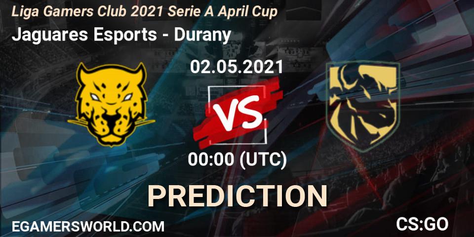 Prognose für das Spiel Jaguares Esports VS Durany. 01.05.2021 at 23:30. Counter-Strike (CS2) - Liga Gamers Club 2021 Serie A April Cup