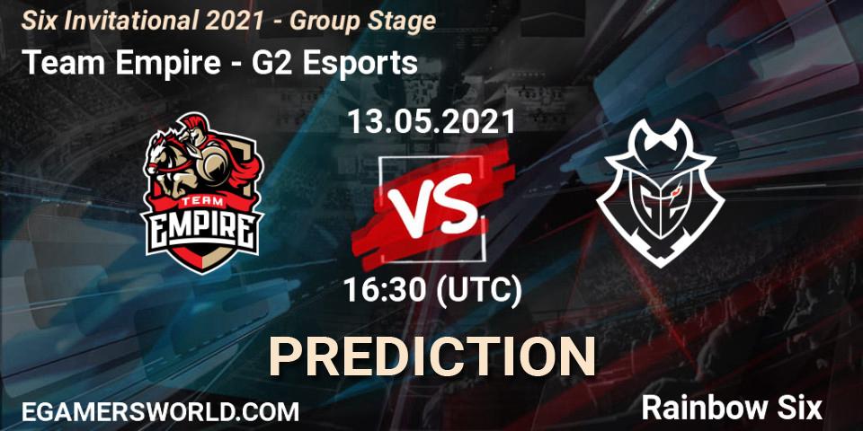 Prognose für das Spiel Team Empire VS G2 Esports. 13.05.21. Rainbow Six - Six Invitational 2021 - Group Stage