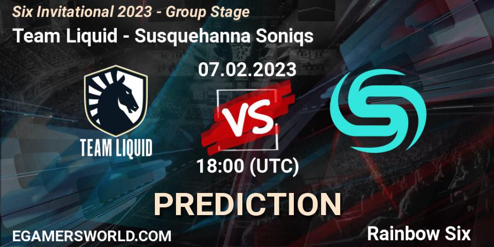 Prognose für das Spiel Team Liquid VS Susquehanna Soniqs. 07.02.23. Rainbow Six - Six Invitational 2023 - Group Stage