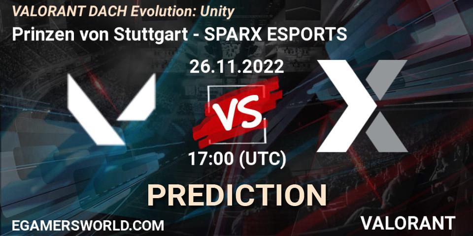 Prognose für das Spiel Prinzen von Stuttgart VS SPARX ESPORTS. 26.11.22. VALORANT - VALORANT DACH Evolution: Unity