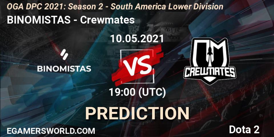 Prognose für das Spiel BINOMISTAS VS Crewmates. 10.05.21. Dota 2 - OGA DPC 2021: Season 2 - South America Lower Division 