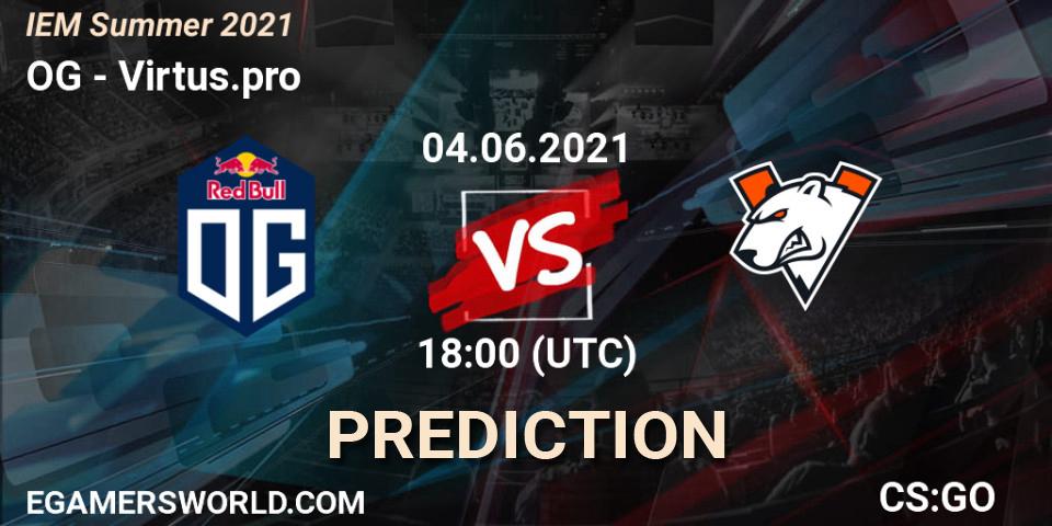 Prognose für das Spiel OG VS Virtus.pro. 04.06.21. CS2 (CS:GO) - IEM Summer 2021