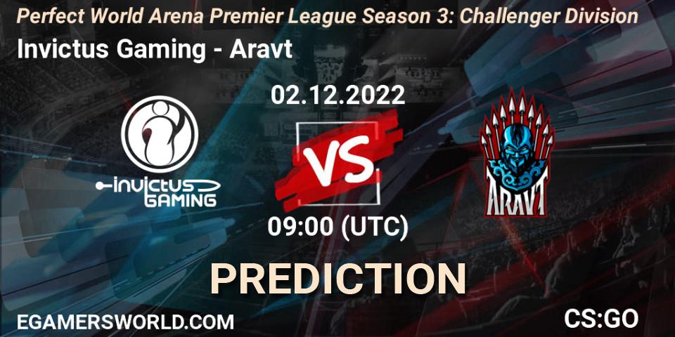 Prognose für das Spiel Invictus Gaming VS Aravt. 02.12.22. CS2 (CS:GO) - Perfect World Arena Premier League Season 3: Challenger Division