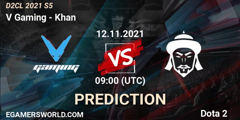 Prognose für das Spiel V Gaming VS Khan. 19.11.21. Dota 2 - Dota 2 Champions League 2021 Season 5