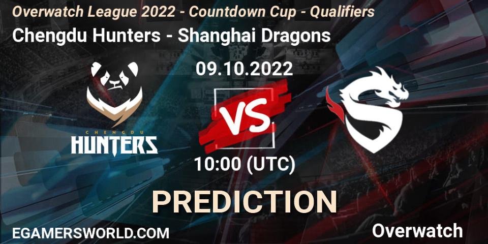 Prognose für das Spiel Chengdu Hunters VS Shanghai Dragons. 09.10.22. Overwatch - Overwatch League 2022 - Countdown Cup - Qualifiers
